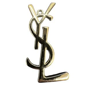 Fashion YSL Silver Tone Charm Pendant Zipper Pull Jewelry Upcycle Replacement